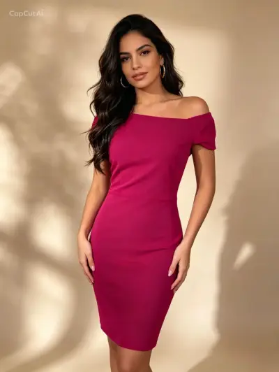 Vestido fucsia ajustado MNG colección - miniatura 1