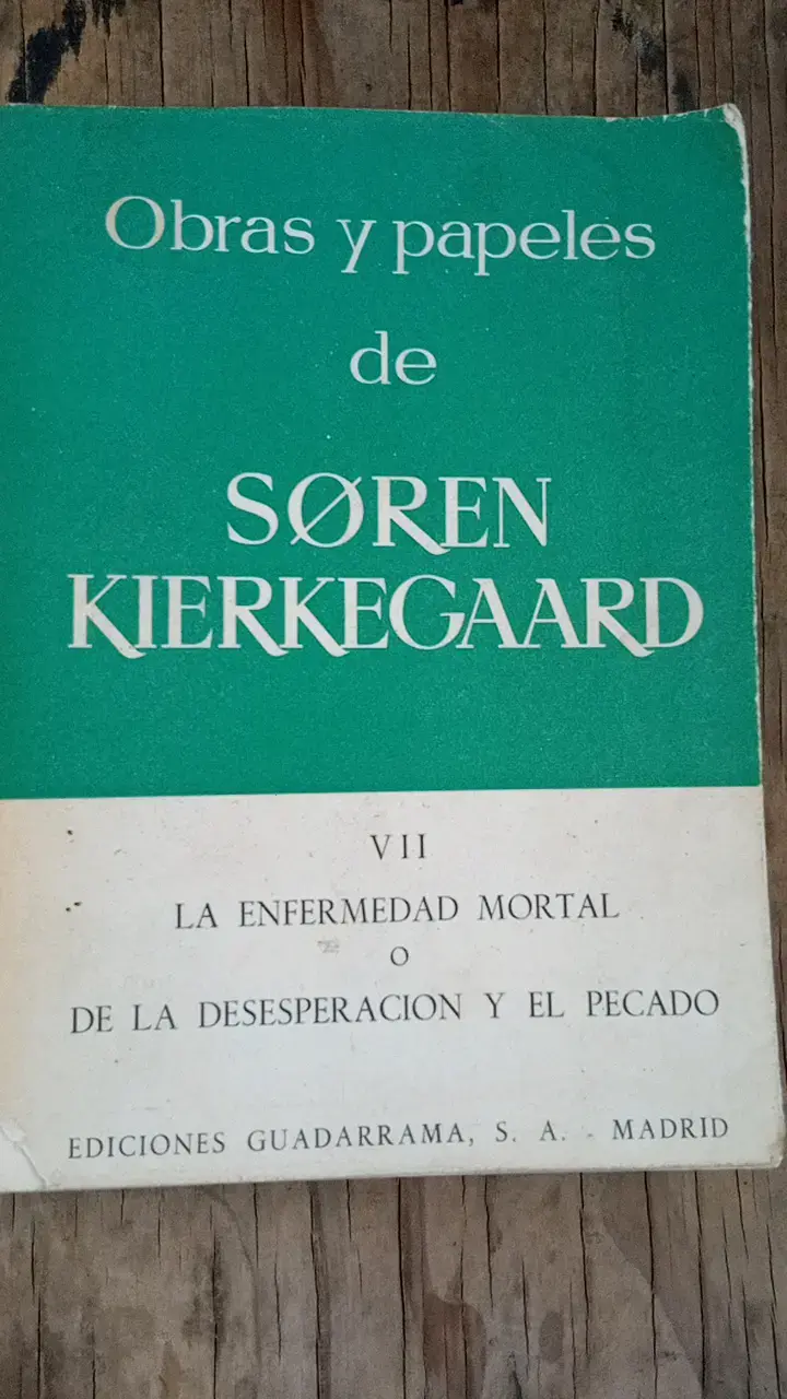 Libro 'La Enfermedad Mortal' de Søren Kierkegaard