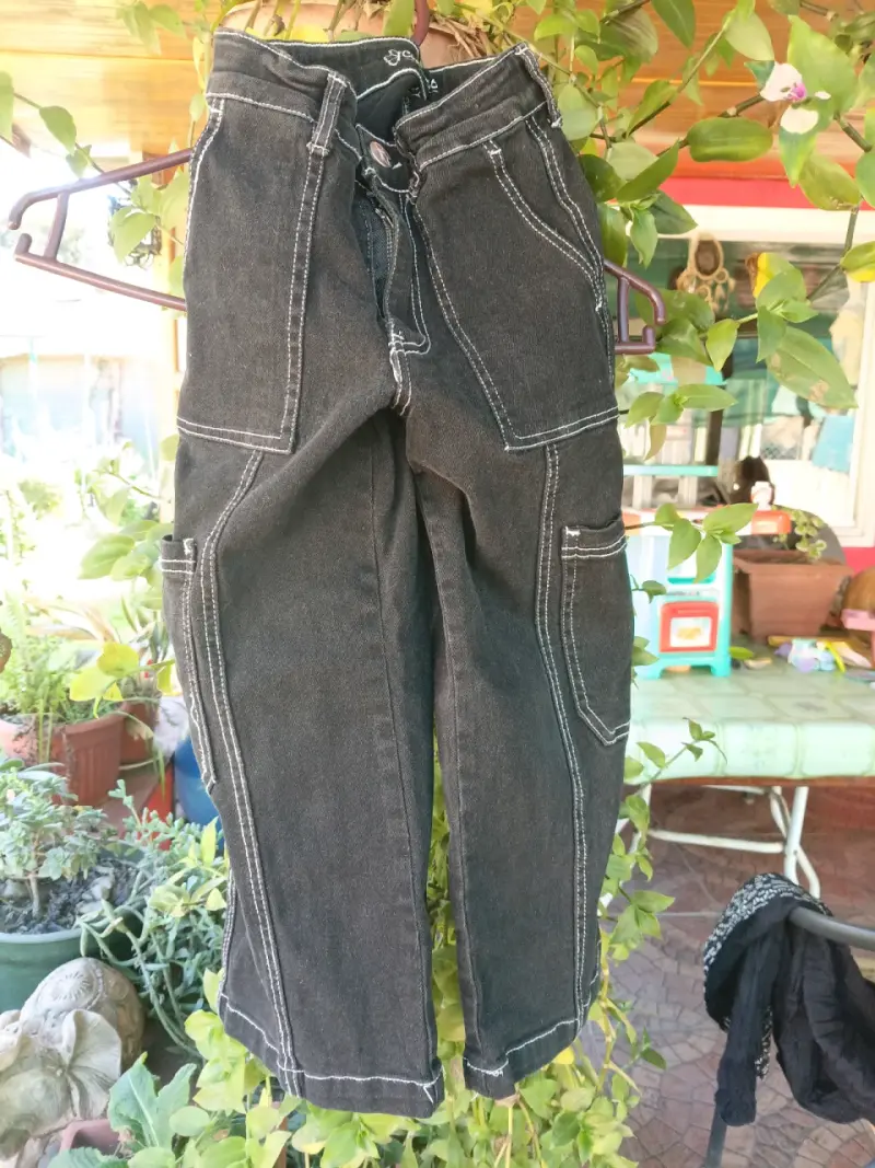 Pantalones cargo negros para niña - 1