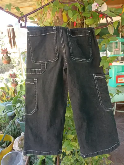 Pantalones cargo negros para niña - miniatura 2