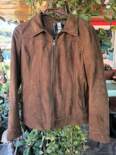 Chaqueta de gamuza marrón para muner - miniatura 2