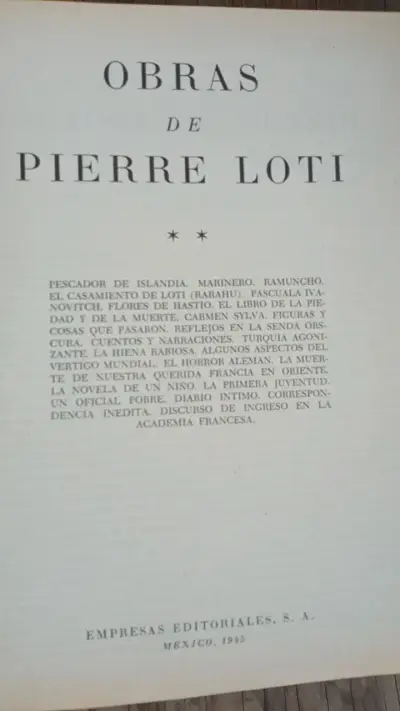 Libro Obras de Pierre Loti edición 1955 - miniatura 1