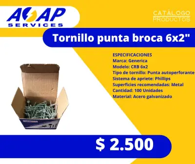 Tornillos Punta Broca 6x2" Tornichile Caja de 100U - miniatura 1
