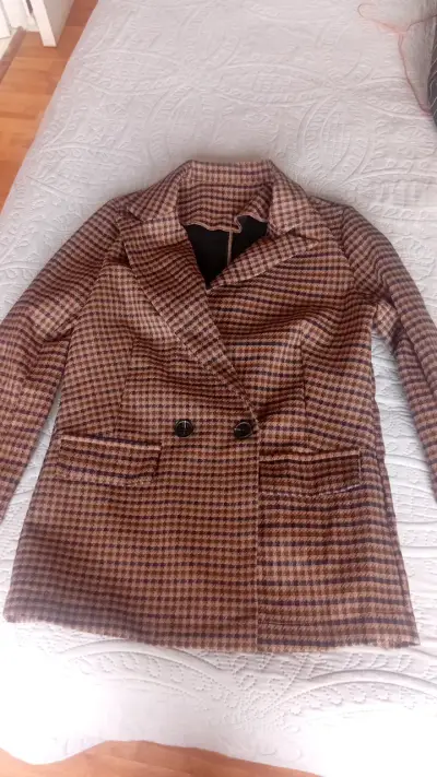 Blazer de cuadros marrón Shein para mujer - miniatura 1