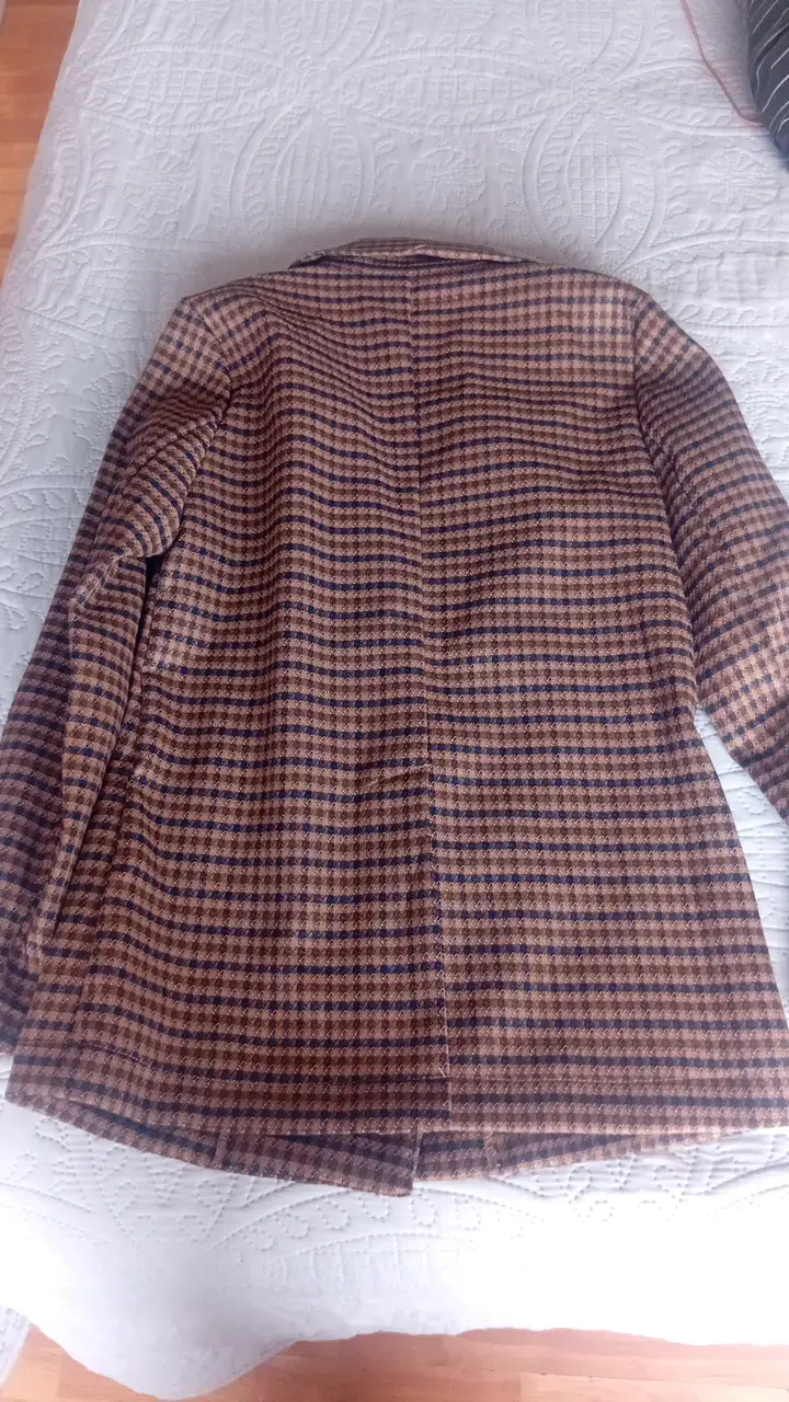 Blazer de cuadros marrón Shein para mujer - 2