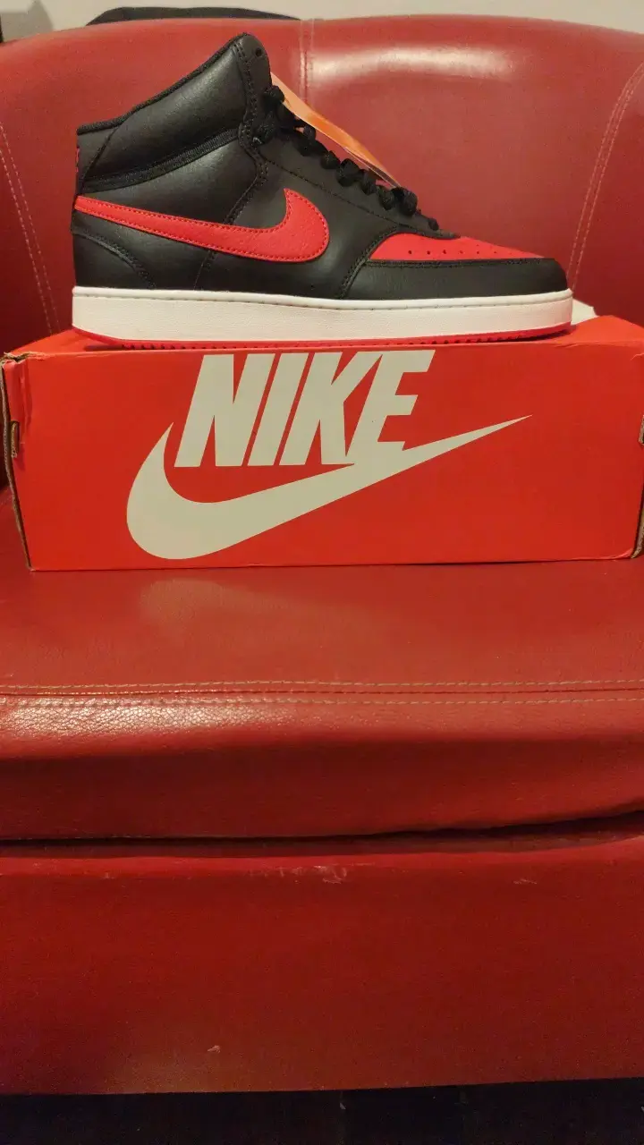 Zapatillas Nike Court Vision Mid Negras y Rojas - 2