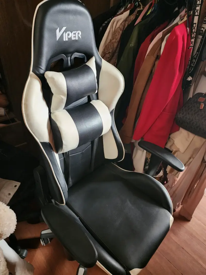 Silla Gamer Viper Negra y Blanca Ergonómica - 1
