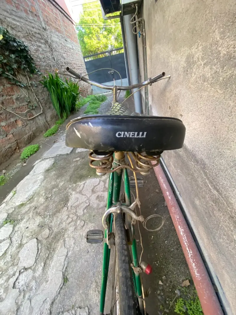 Bicicleta vintage verde con asiento Cinelli - 2