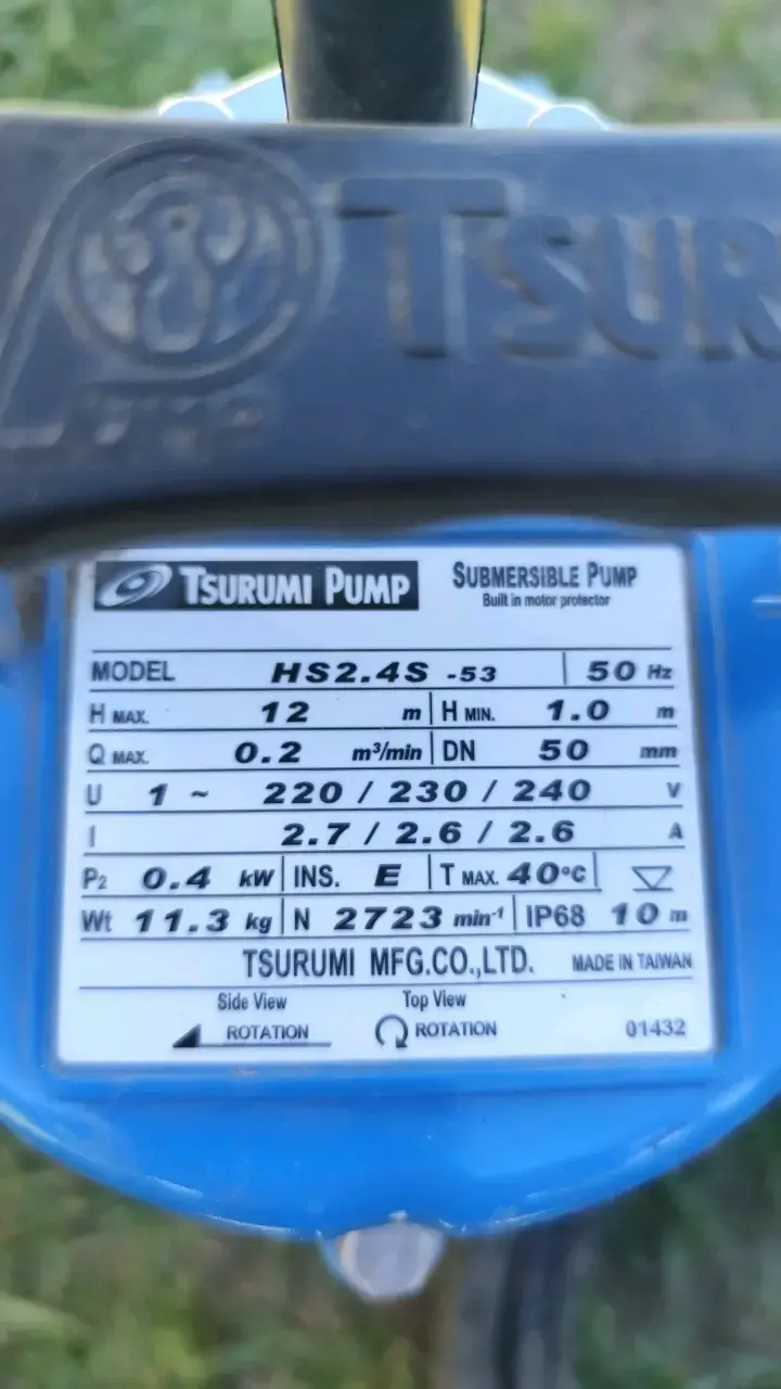 Bomba sumergible Tsurumi HS2.4S-53 azul - 2
