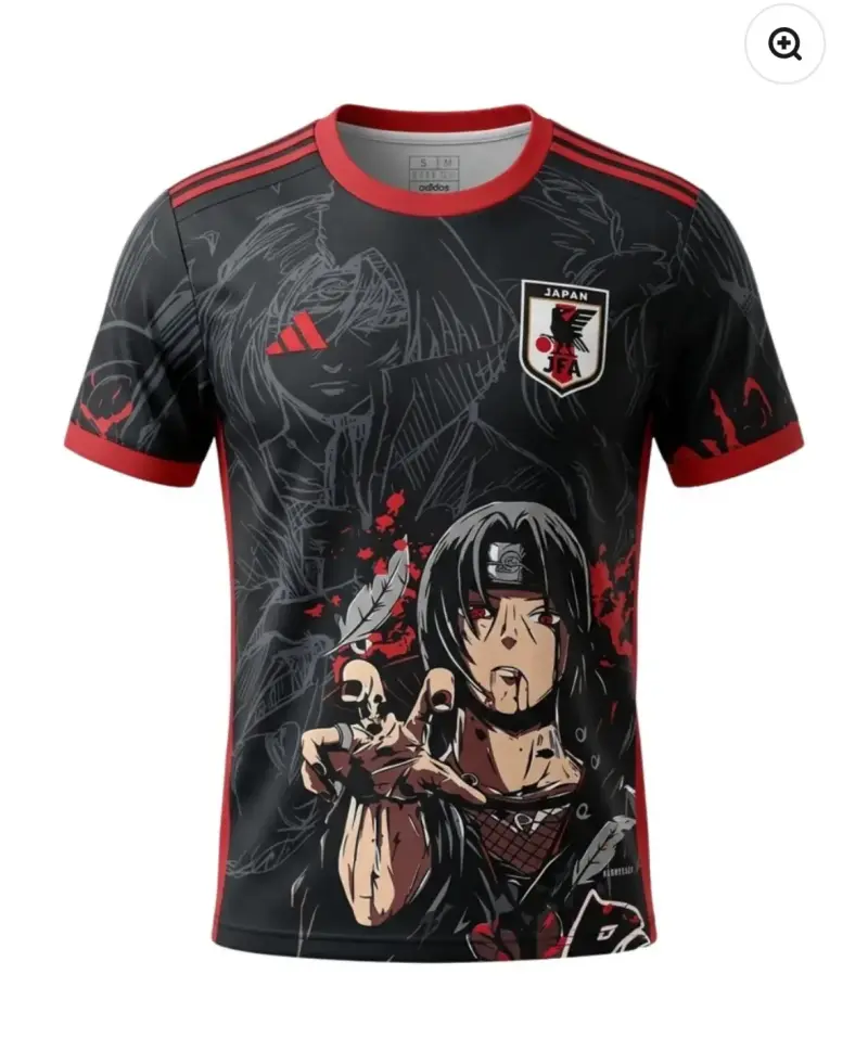 Camiseta Adidas Japón Anime Negra