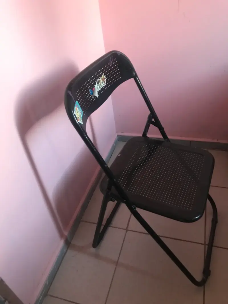 Silla plegable negra metal - 1