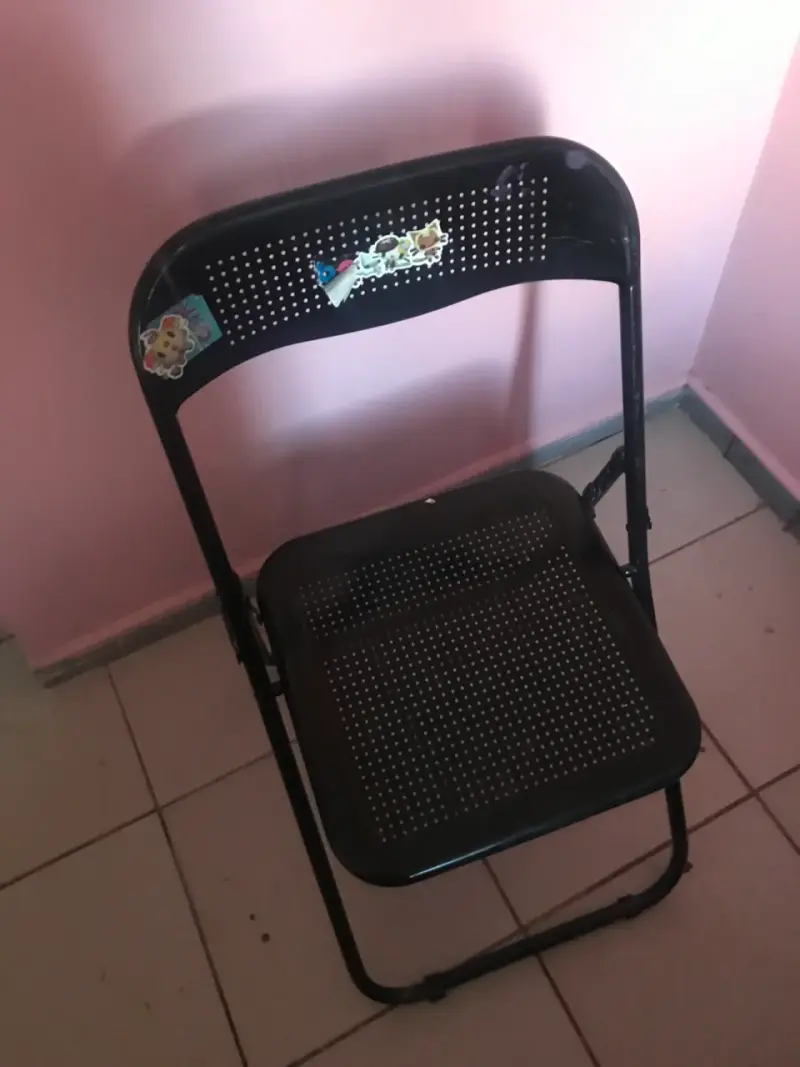 Silla plegable negra metal - 2