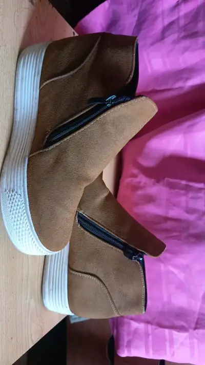 Botines de gamuza marrón con flecos - miniatura 2