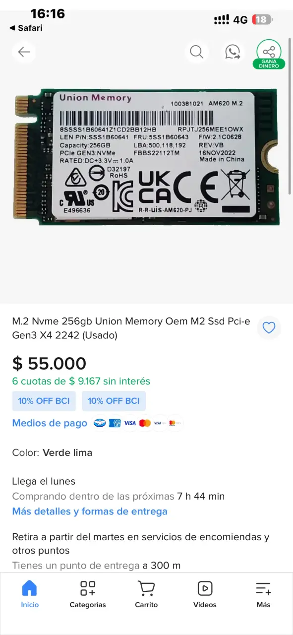 SSD M.2 NVMe 256GB Union Memory - 4