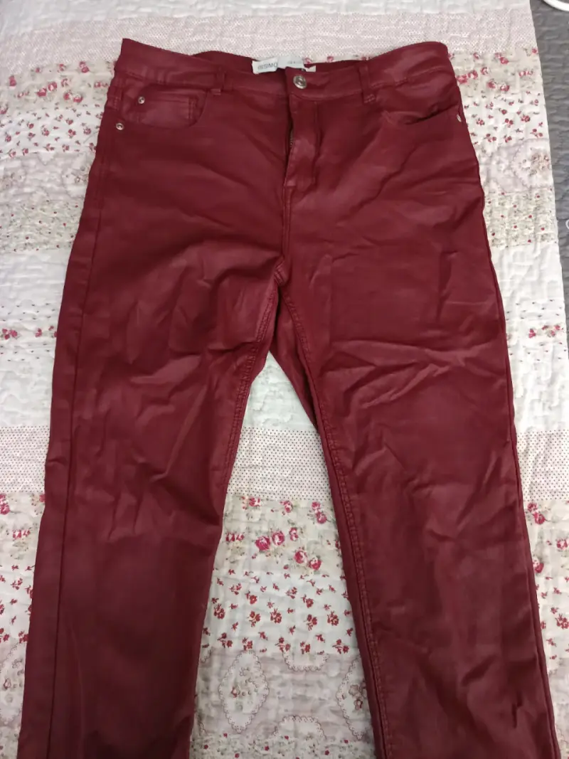 Pantalones burdeos para mujer talla 40 - 1