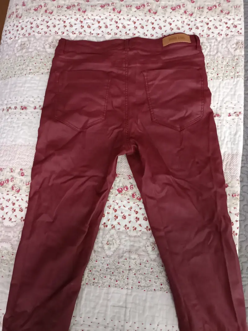 Pantalones burdeos para mujer talla 40 - 2