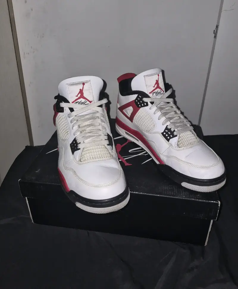 12 US Air Jordan 4 Red Cement - 1