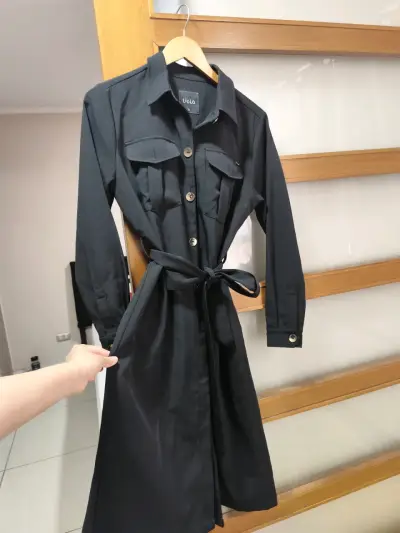 Vestido camisero negro con bolsillos Liolá - miniatura 2