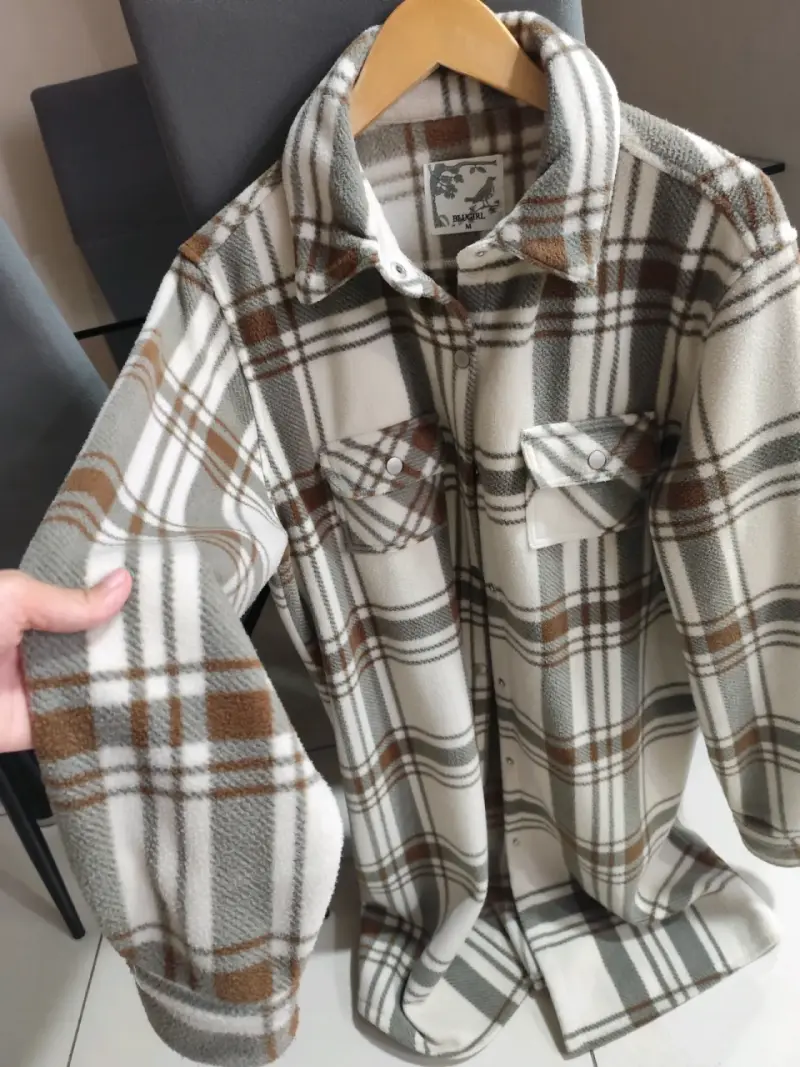 Camisa de franela a cuadros para hombre