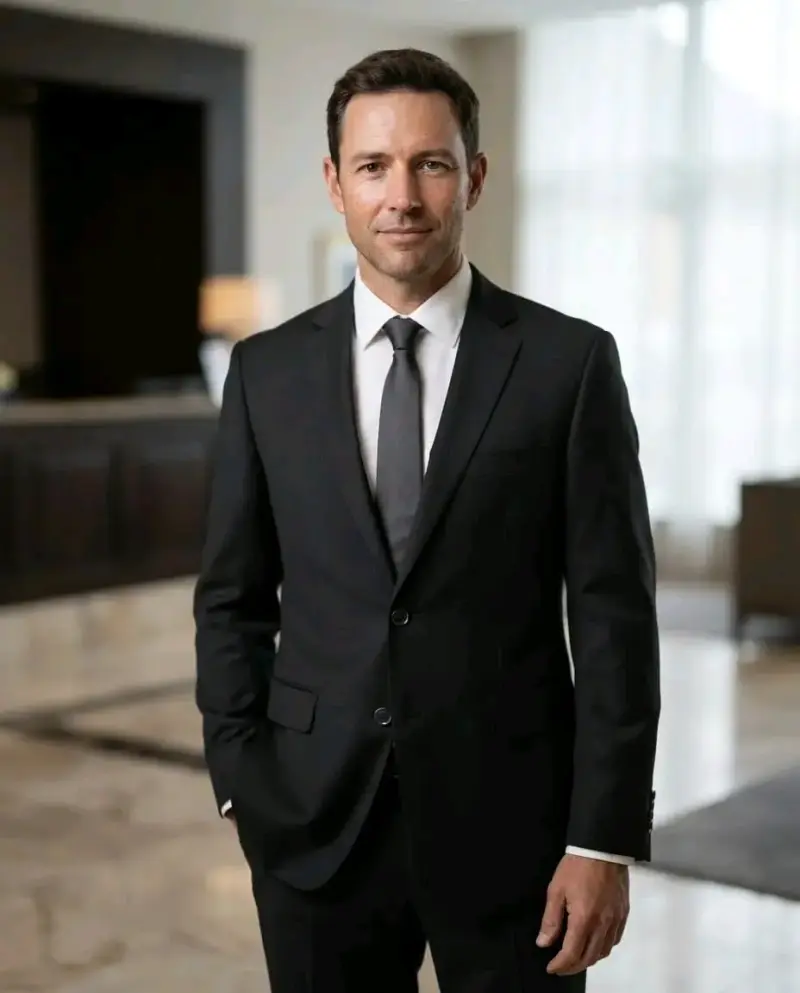 Traje formal negro para hombre en buen estado. - 2
