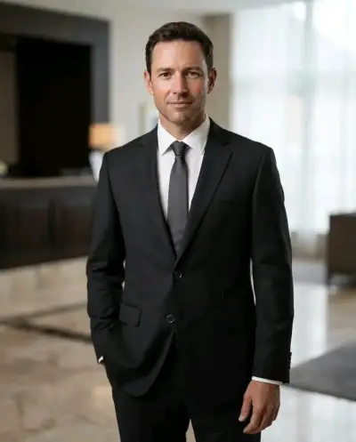 Traje formal negro para hombre en buen estado. - miniatura 2