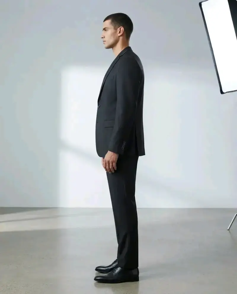 Traje formal negro para hombre en buen estado. - 5