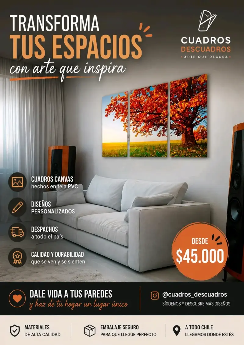 Cuadro canvas árbol otoñal en PVC