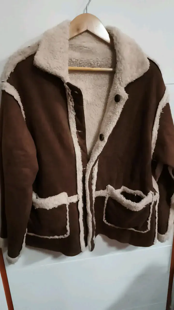 Chaqueta de invierno marrón con forro de lana - 3