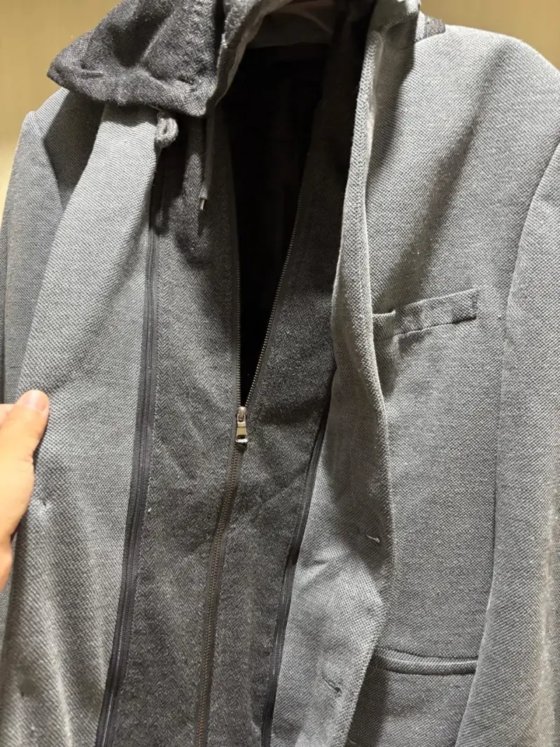 Blazer gris con capucha estilo casual Marquis - 1