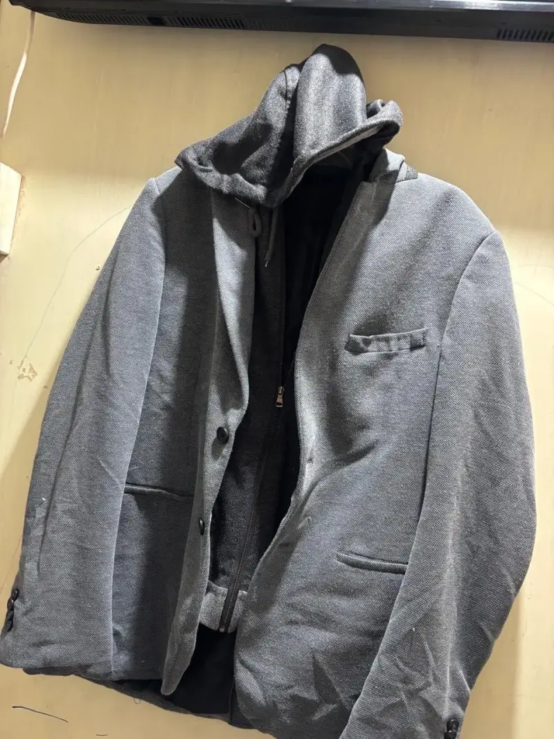 Blazer gris con capucha estilo casual Marquis - 2