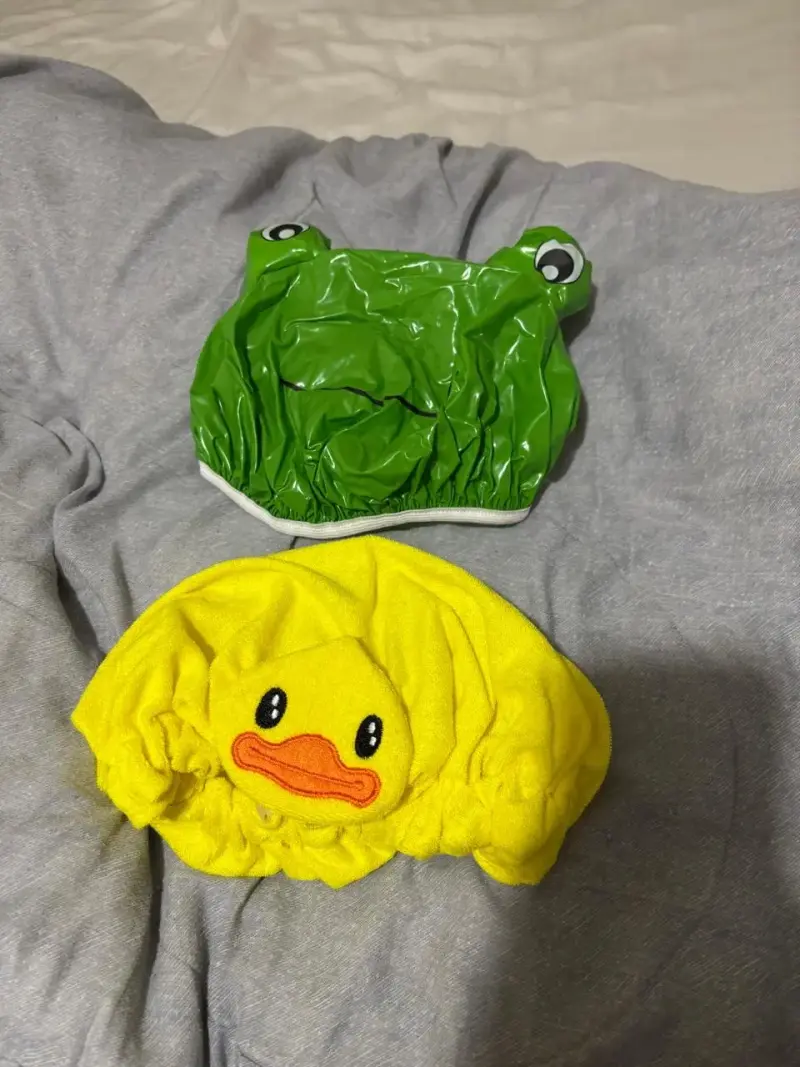 Gorros de baño infantiles rana y pato - 1