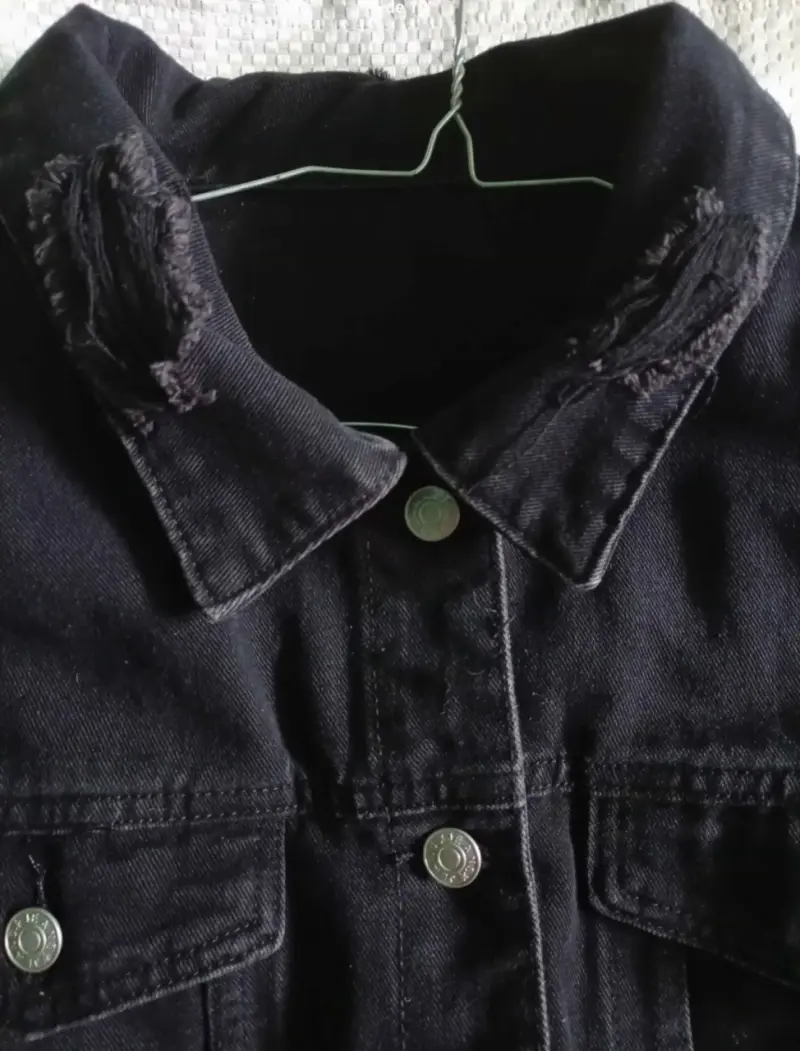 Chaqueta de mezclilla negra talla 3XL, Shein - 5