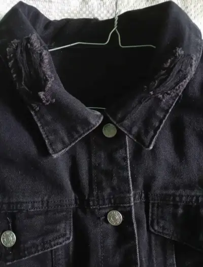 Chaqueta de mezclilla negra talla 3XL, Shein - miniatura 5