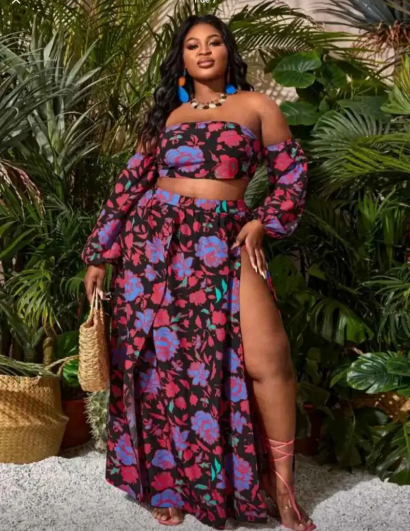 Conjunto floral de dos piezas 3XL SHEIN - 1