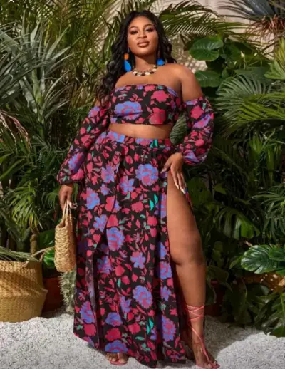 Conjunto floral de dos piezas 3XL SHEIN - miniatura 1