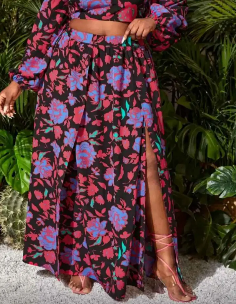 Conjunto floral de dos piezas 3XL SHEIN - 4