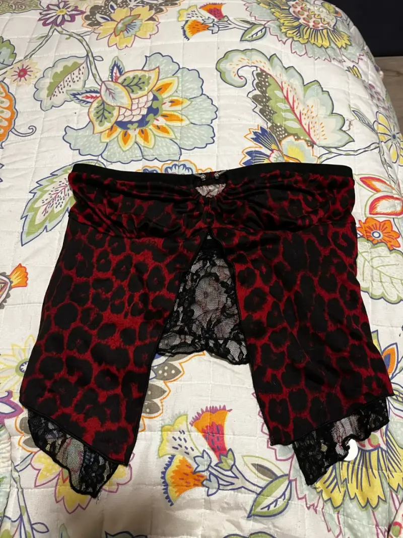 Corset strapless animal print rojo y negro Romwe - 2