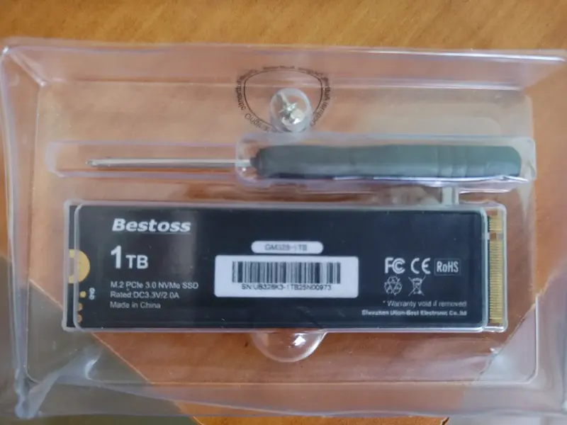 SSD M.2 NVMe 1TB Bestoss GM328 PCIe 3.0 - 2