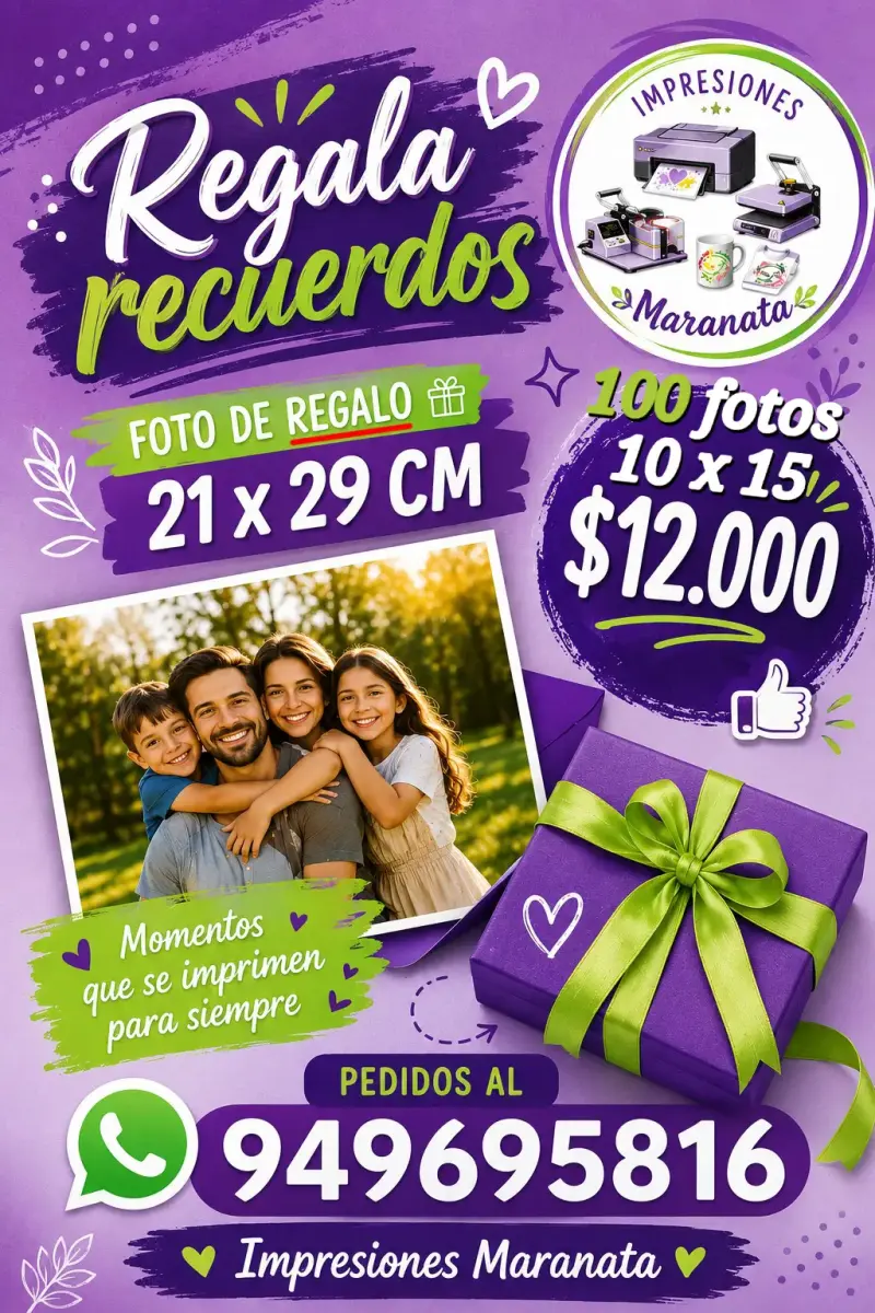 Impresiones fotográficas 100 fotos 10x15 cm