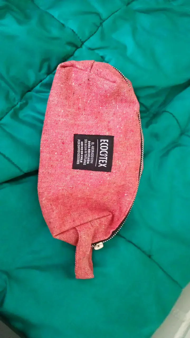 Estuche Neceser de tela rojo ladrillo Ecotex