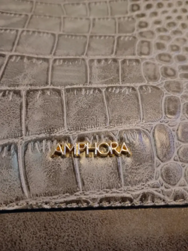 Bolso de mano Amphora gris con textura - 3