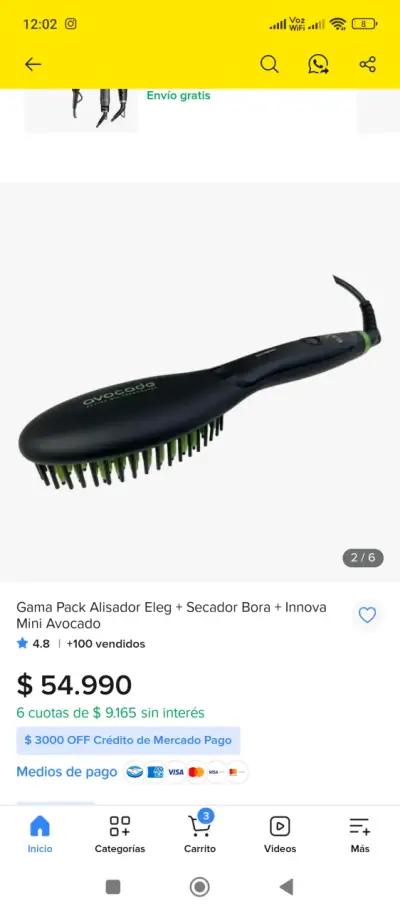 Cepillo Alisador Gama Avocado Elegante - miniatura 1