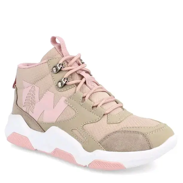 Zapatillas deportivas beige y rosadas para mu