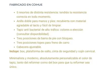 Reformer Pilates Profesional Nuevo - miniatura 5