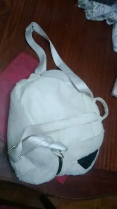 Mochila peluda blanca Mermaid - miniatura 3