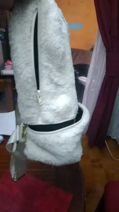 Mochila peluda blanca Mermaid - miniatura 5