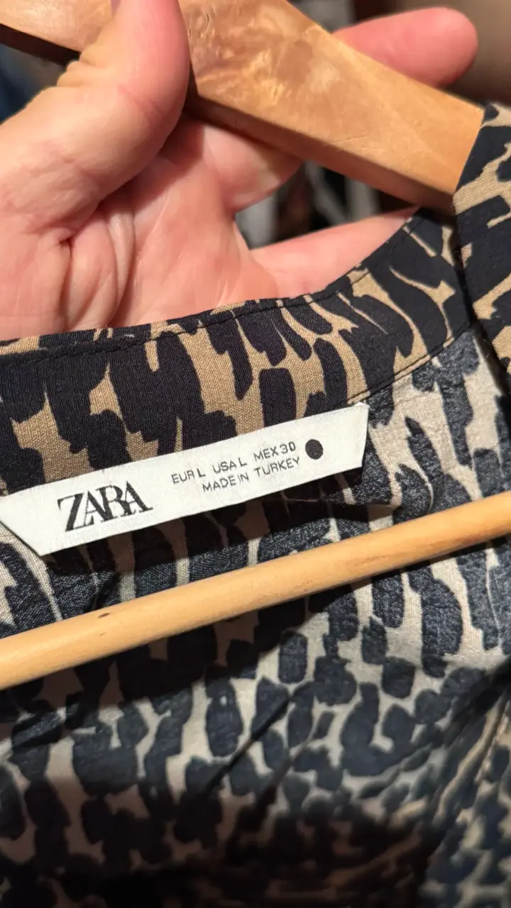 Vestido estampado fluido Zara talla L - 3