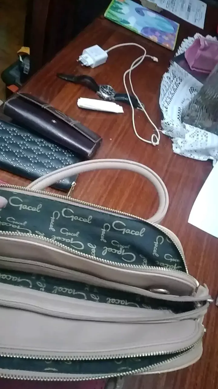 Cartera de mano beige marca Gacel - 3