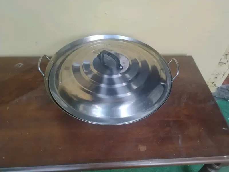 Wok de Acero Inoxidable con Tapa - 1