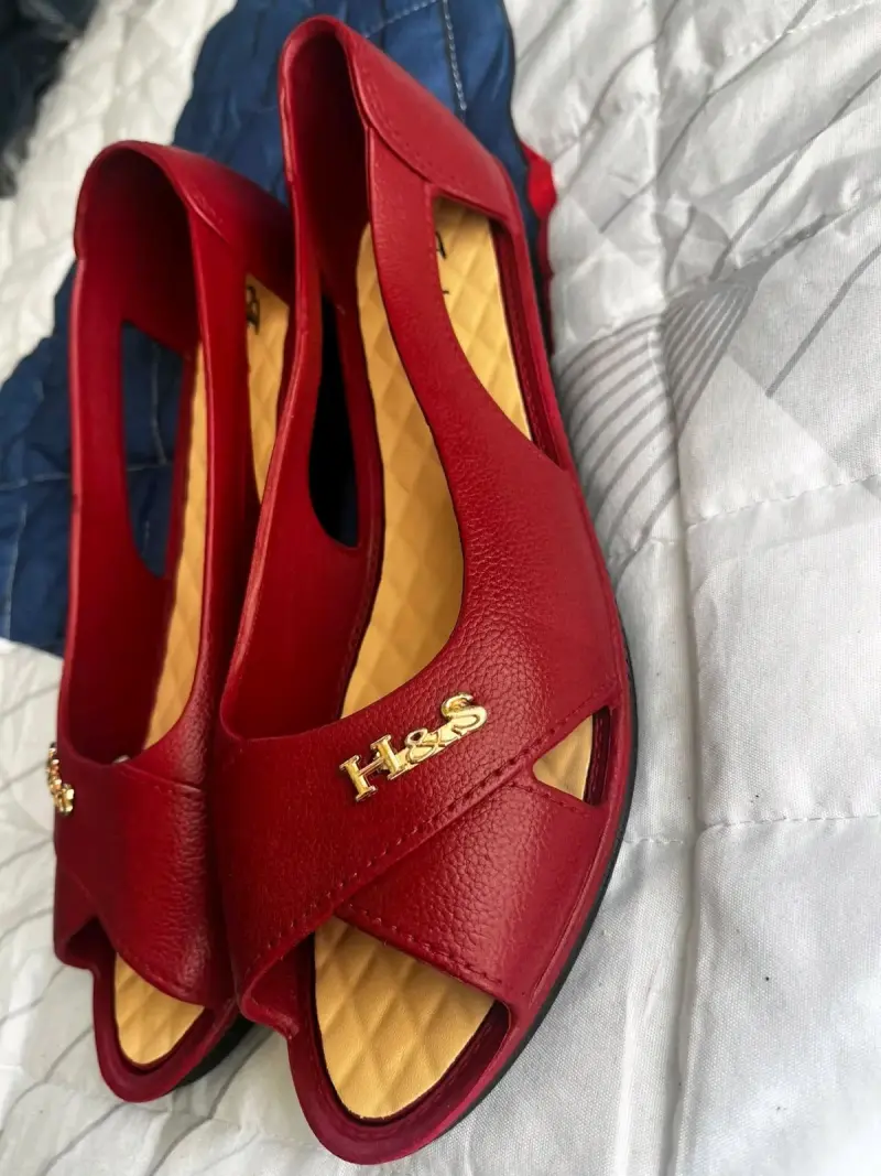 Zapatos rojos abiertos de mujer talla 39 - 2